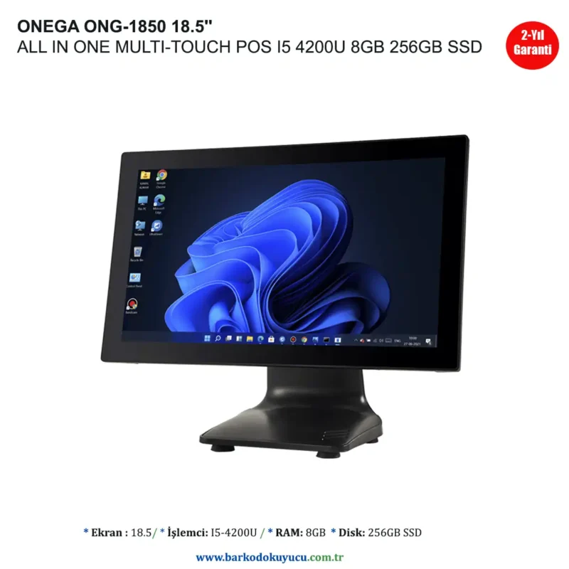 ONEGA ONG-1850 18.5'' ALL IN ONE MULTI-TOUCH POS I5 4200U 8GB 256GB SSD